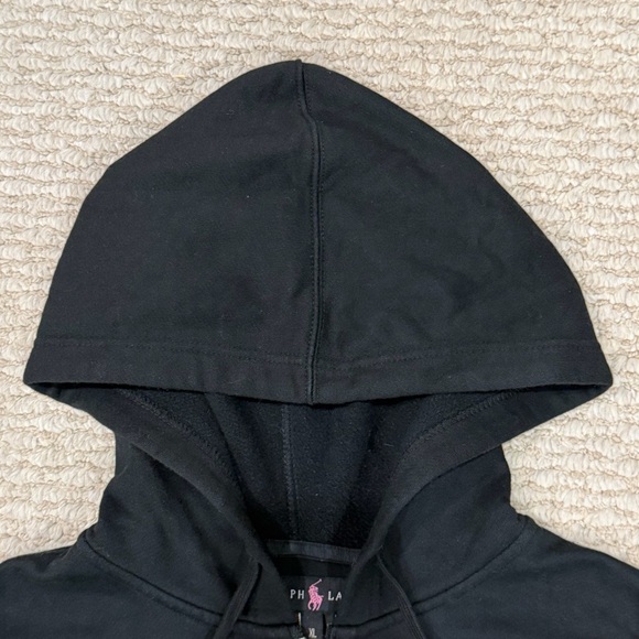 POLO Hoodie Womens Size XL Black Pink Pony Zip Up Sweatshirt Ralph Lauren - Picture 10 of 16